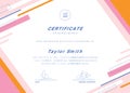 Flat design modern certificate template Royalty Free Stock Photo