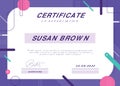 Flat design modern certificate template Royalty Free Stock Photo