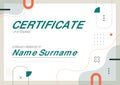 Flat design modern certificate template Royalty Free Stock Photo