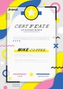 Flat design modern certificate template Royalty Free Stock Photo