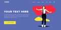 Flat Design Modern Colorful Web Banner and Slider Include Ui Elements With Standing Self-Confidence Woman Silhouette Landing Page