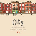 Flat design modern urban landscape and city background. Vector illustration Royalty Free Stock Photo