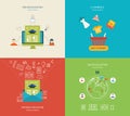 Flat design modern vector illustration icons set Royalty Free Stock Photo