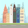 Flat design modern vector illustration icons set of urban landscape and city life. Building icon. city landscape Royalty Free Stock Photo