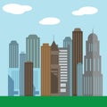 Flat design modern vector illustration icons of urban landscape and city life. Building icon Royalty Free Stock Photo