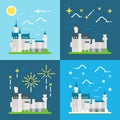 Flat design of Neuschwanstein castle Germany