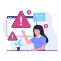 Flat design off system error illustration concept