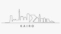 Flat Design one line without breaking the Kairo city Royalty Free Stock Photo