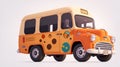 flat design of one retro vintage bus, onÃÂ§a pintada colorful shades, AI Generative