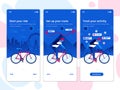 Flat Design Oneboarding Concepts - Cycling app