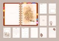 Flat design opened notepad. Sketchbook, diary mockup.