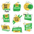 Flat design origami Labels - Outline Style Royalty Free Stock Photo