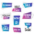 Flat design origami Labels - Outline Style Royalty Free Stock Photo