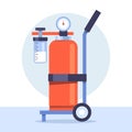 Flat design oxygen tank Vector illustration Royalty Free Stock Photo