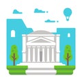 Flat design Pantheon Rome