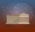 Flat design of parthenon greek illustration vector