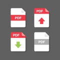 Flat design with PDF files download document,icon,symbol set, vector design element illustration Royalty Free Stock Photo