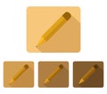 Flat design pencil icon illustrated in vector on white background Royalty Free Stock Photo