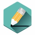 Flat Design Pencil Icon with Long Shadow Royalty Free Stock Photo