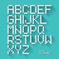 Flat design pixel alphabet