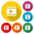 Flat design play video icon vector illustration Royalty Free Stock Photo