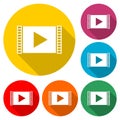 Flat design play video icon vector illustration Royalty Free Stock Photo