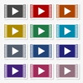 Flat design play video icon vector illustration Royalty Free Stock Photo