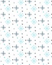 TRENDY CHRISTMAS HAND DRAW SEAMLESS VECTOR PATTERN. FIR TREES WITH STAR AND SNOW FALLING TEXTURE Royalty Free Stock Photo