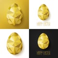 Flat design polygon of golden egg isolated Royalty Free Stock Photo