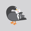 Flat Design Post Pigeon The use of pigeons to send information is a communication in the past concept Vector