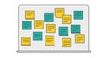 Flat Design Project Planning Board with Colorful Sticky Notes. Royalty Free Stock Photo