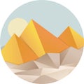 Flat design of pyramids of Giza. Symbol of Egypt.