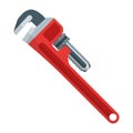 Flat design red pipe wrench