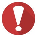 Flat design red round warning vector icon