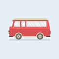 Flat Design Red Van. Royalty Free Stock Photo