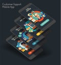 Flat design responsive UI mobile app with 3d mockups Royalty Free Stock Photo