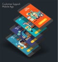 Flat design responsive UI mobile app with 3d mockups Royalty Free Stock Photo