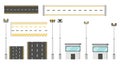 Flat Design Road and Traffic Infrastructure Elements Set Royalty Free Stock Photo