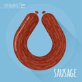 Flat design sausage vector icon