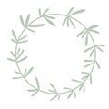 Flat design seaweed , aquatic plant leaves wreath frame illustration for decoration on nature, garden, wild and organic life style Royalty Free Stock Photo