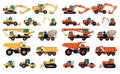 Flat design set of construction machinery Royalty Free Stock Photo