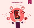 Flat design set for icons for Valentines day
