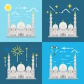 Flat design of Sheikh Zayed grand mosque Abu Dhabi