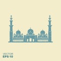 Flat design of Sheikh Zayed grand mosque Abu Dhabi illustration vector