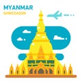 Flat design Shwedagon pagoda