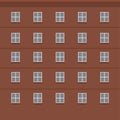 Flat Design Side View Building Window Wall Vector