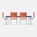 Flat Design Side View Conference Table Vector