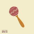 Maraca icon vector illustration with scuffed effect in a separate layer Royalty Free Stock Photo