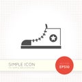 Flat design sneakers icon