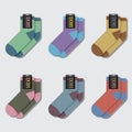 Flat Design Socks Set.